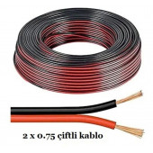 Çiftli Kablo Tesisat Hoparlör Kablosu 2 X 0.75 Elektrik Kablosu 5 Metre - 1