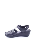 Lobeno 22-D-008 Dolgu Topuk Günlük Anatomik Deri Sandalet - 3