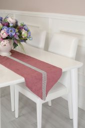 Taşlı Runner 185x35 Gül Kurusu - 1