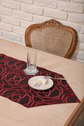 140X40 Deri Runner Bordo Kadife Desen - 1
