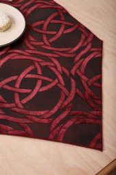 140X40 Deri Runner Bordo Kadife Desen - 3