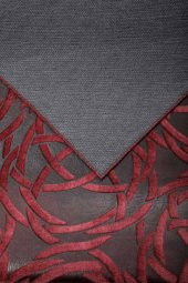 140X40 Deri Runner Bordo Kadife Desen - 5