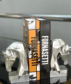 KİTAP TUTUCU KÜBİK AT FİGÜRLÜ 2 Lİ GÜMÜŞ ( POLYESTER) - 2