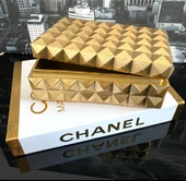 DEKORATİF TAKI KUTUSU GOLD RENKLİ - 3