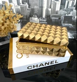 DEKORATİF TAKI KUTUSU GOLD RENKLİ - 1