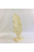 Dekoratif Tüy Yaprak Krem Gold - 1
