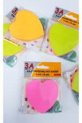 3A Kalpli Post It, Renkli Yapışkanlı Not Kağıdı - 3