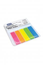 Mas 5 Renk 25 Yaprak Neon Yapışkanlı Postit Ayraç 12*45 mm - 1
