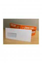 Zirve Zarf Diplomat Zarf 10.5x24 110gr 1.hamur Silikonlu Pencereli 100 Adet - 1