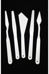CRAFT HOBİ Resim Ve Heykel Çalışmaları Için 5li Plastik Spatülla Seti Spatula - 1