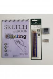 Faber Castell Karakalem Eskiz Çizim Seti - Dereceli Kalemler Ve Hamur Silgi Eskiz Defteri Sketchbook - 1