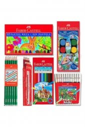 Faber Castell 6 Parça Set Okul Kırtasiye Kuru Sulu Boya Kalem - 1