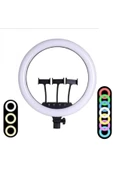 36 Cm Rgb Ring Light  Led Selfie Youtuber Tiktok Işığı 210 Cm Tripod Kumanda Hediyeli thumbnail 2