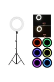 36 Cm Rgb Ring Light  Led Selfie Youtuber Tiktok Işığı 210 Cm Tripod Kumanda Hediyeli thumbnail 4
