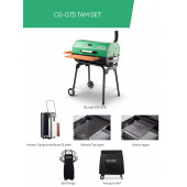 Guruss Cg-075 Kömürlü Barbekü Mangal Tam Set Yeşil - 1