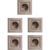 SCHNEİDER ASFORA BRONZ TOPRAKLI PRİZ 5 Lİ PAKET (ÇERÇEVELİ) - 1