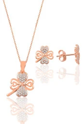 Gümüş  rose yonca modeli ikili set SGTL9088 thumbnail 1
