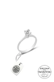 Gümüş Swarovski tek taş yüzük SGTL20506 - 1