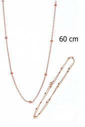 Gümüş 60 cm top top zincir - 1
