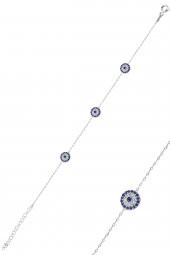 Nazarlık Model Zirkon Taşlı Gümüş Bileklik - 1