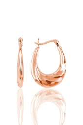 Gümüş dalgalı çanta modeli halka küpe SGTL9929ROSE - 1