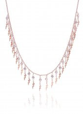 Gümüş rose zirkon taşlı şimşek kolye thumbnail 1