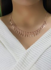 Gümüş rose zirkon taşlı şimşek kolye thumbnail 2