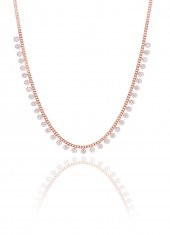 Gümüş rose zirkon taşlı  gurmet zincirli  kolye thumbnail 1