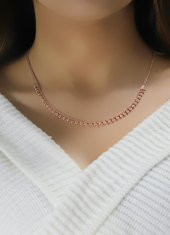 Gümüş rose zirkon taşlı  gurmet zincirli  kolye thumbnail 2