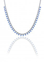 Gümüş rodyumlu turkuaz taşlı gurmet zincirli kolye thumbnail 1