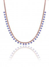 Gümüş rose turkuaz taşlı gurmet zincirli kolye thumbnail 1