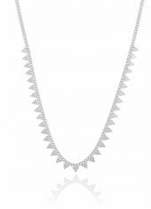 Gümüş rodyumlu gurmet zincirli piramit kolye thumbnail 1