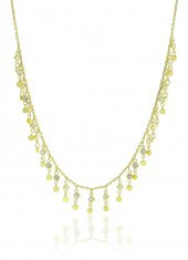 Gümüş altın yaldızlı zirkon taşlı pullu kolye thumbnail 1