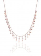 Gümüş rose zirkon taşlı pullu kolye - 1