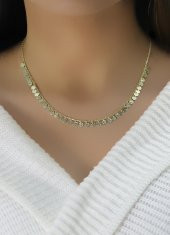 Gümüş altın yaldızlı dövme modeli pullu kolye thumbnail 2