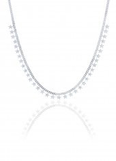 Gümüş royumlu zirkon taşlı gurmet zincirli yıldız kolye thumbnail 1