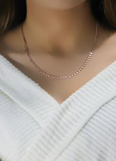 Gümüş rose gurmet zincirli piramit kolye thumbnail 2