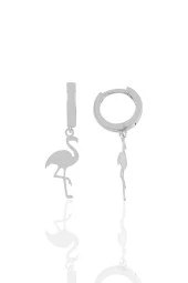 Gümüş flamingo küpe thumbnail 2