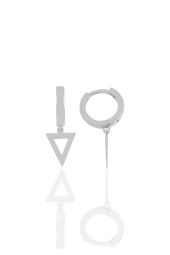 Gümüş  piramit küpe thumbnail 2