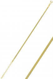 Gümüş 2,5 mm kalınlığında altın rengi italyan yassı modeli bileklik SGTL10097GOLD - 1