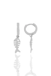 Gümüş  balık kılçığı küpe thumbnail 2