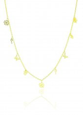 Gümüş altın yaldızlı kısmet şans kolyesi thumbnail 1