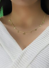 Gümüş altın yaldızlı kısmet şans kolyesi thumbnail 2