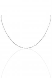 Gümüş 60 cm rodyumlu aralıklı figaro zincir SGTL10101RODAJ - 1