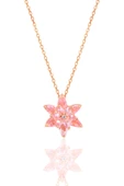 Gümüş rose taşlı nilüfer lotus çiçeği kolye SGTL10386 - 1