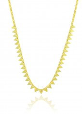 Gümüş altın yaldızlı  gurmet zincirli piramit kolye thumbnail 1