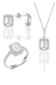 Gümüş baget taşlı üçlü set SGTL10479RODAJ thumbnail 1