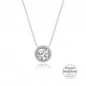Gümüş Swarovski taşlı pırlanta modeli yuvarlak üçlü set SGTL20518SETA - 2