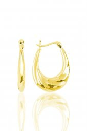 Gümüş dalgalı çanta modeli halka küpe - 1