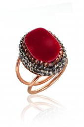 Gümüş mercan taşlı otantik üçlü set thumbnail 4